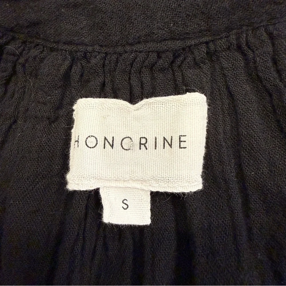 Honorine Paola Dress Cotton Gauze Coverup Black Oversized Womens Small - Picture 2 of 10